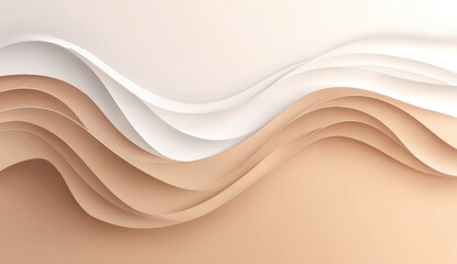 Soft, flowing, layered curves in beige and cream