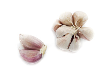 garlic isolated on white