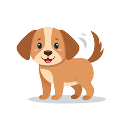 Illustration of a Happy Puppy Wagging its Tail - AI Generated
