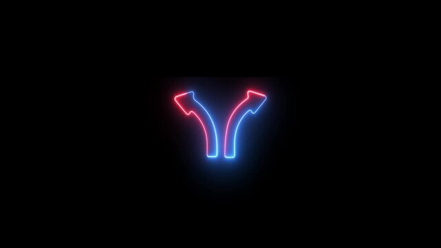 Abstract direction arrow sign icon animation. arrow directional two side arrow animation. 4k video.