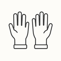 Obraz premium A pair of raised hands with palms facing forward in a gesture of greeting or farewell on a white background