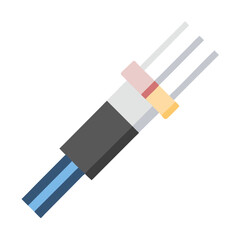 Fiber optic cable with multiple cores on a black background