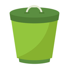 Green Trash Can