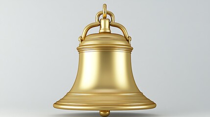 Polished gold bell against a neutral background.