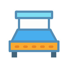 Stylized icon of blue and orange storage cabinet