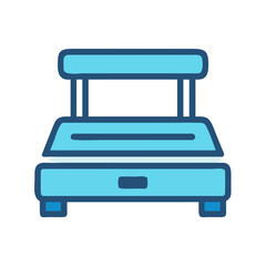 Stylized vector icon of blue flat top griddle