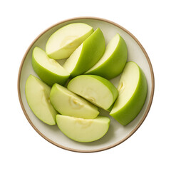 Sliced green apples in a bowl healthy snack food