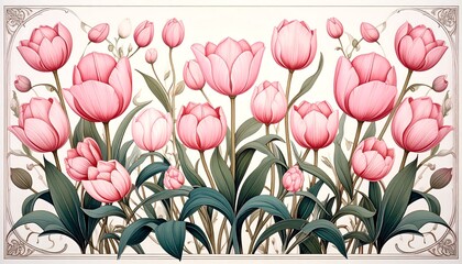Obraz premium Delicate Pink Tulips
