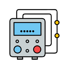 Vector Illustration of a Modern Control Panel with Buttons
