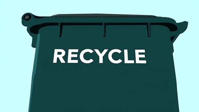 Isolated Recycle Bin Illustration on a Light Blue Background in Vector Graphics