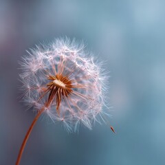 Fototapeta premium Dandelion Seed Head Isolated; Soft Focus Background; Floral Art or Hope Concept