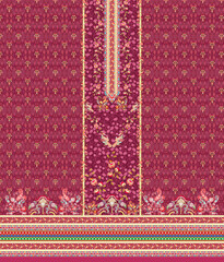 pakistani kurti design with digital motifs and floral 