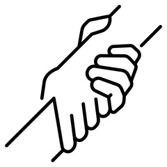 Fototapeta premium Hand Helping Line Icon
