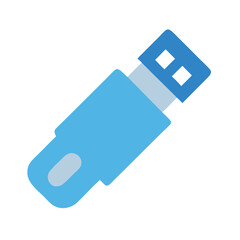 Flat design USB stick illustration on black background