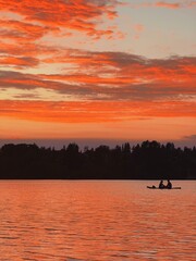 sunset on the lake