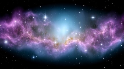 Obraz premium Stunning Cosmic Background with Colorful Nebula and Distant Stars in the Universe