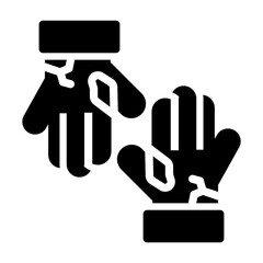 broken gloves Solid icon