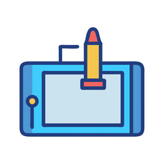 Digital drawing tablet with stylus for creative professional work