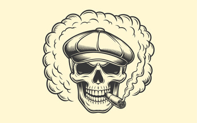 Skull vector design, vector illustration, Skull  design, silhouette style.

