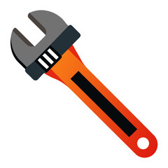 Adjustable wrench colorful vector icon on white background.
