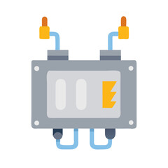 Electrical box flat design illustration on black background