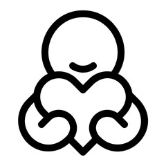 Heart Box Thin Line Icon