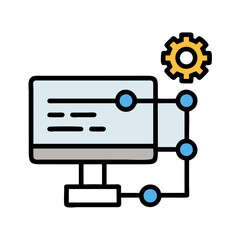 Settings panel vector graphic illustration on a black background