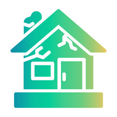 broken house Gradient icon