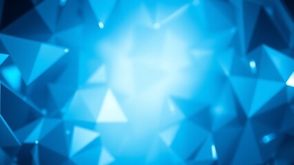 Futuristic blue and silver geometric patterns form an abstract, gradient-lit background.