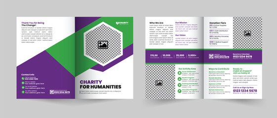 Creative NGO Bifold Brochure Design Template for Charity Organizations