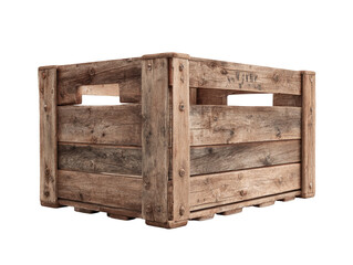 Wooden crate, light brown, weathered