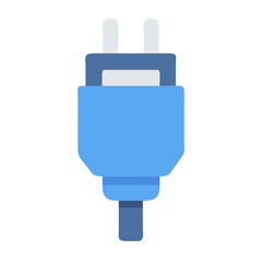 Fototapeta premium Simple flat vector graphic of a blue electric plug