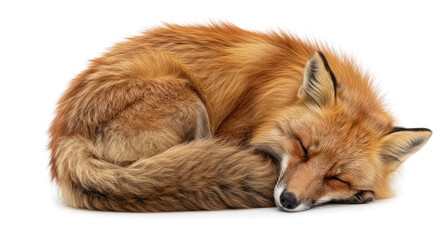 Adorable Sleeping Red Fox in Profile.