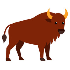 vector illustration of cartoon bull