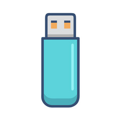 Digital USB Flash Drive Isolated on Black Background