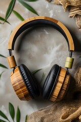 Sustainable Bamboo Headphones: Eco-Friendly Audio, Natural Style, Serene Mood