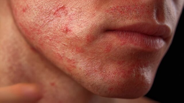 Timelapse of skin healing after an ingrown hair showing gradual reduction of redness and shrinking of the papule.