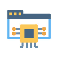 Abstract Technology Processor and Circuit Board Graphic Illustration
