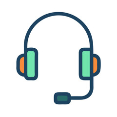 Headset icon for customer service and communication designs