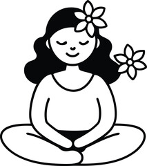 yoga girl vector illustration