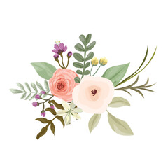 Watercolor Rose Bouquet Illustration with Soft Floral Design Elements