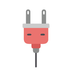 Flat style power plug symbol on black background