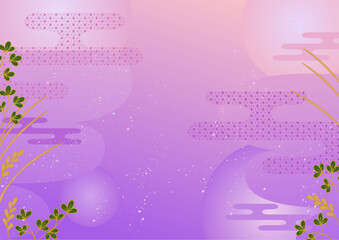 シンプルな秋草の和風ベクター背景 紫 Simple autumn grass Japanese style vector background purple