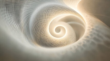 Abstract glowing spiral design with delicate interwoven lines and soft lighting