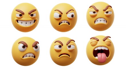 Fototapeta premium Diverse emotions emoji faces design element