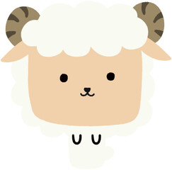 뿔이 있는 하얀 양