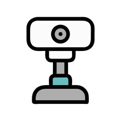 Simple flat vector webcam illustration on a black background