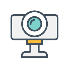 Simple Webcam Icon on Black Background for Creative Use