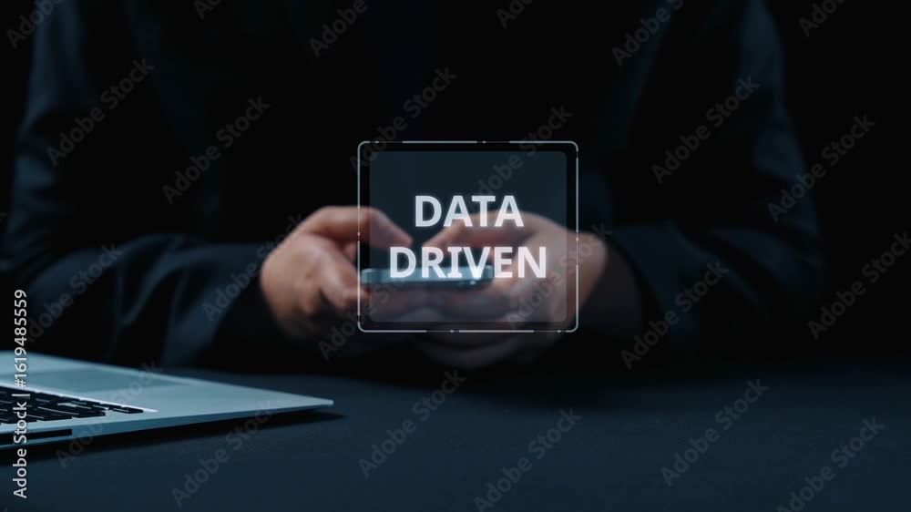 Poster data-driven decision-making empowers business through analytics, datum collection, and ai systems. d