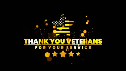 Gold thank you veterans for your service design concept ,templates for poster, cover, banner, social media